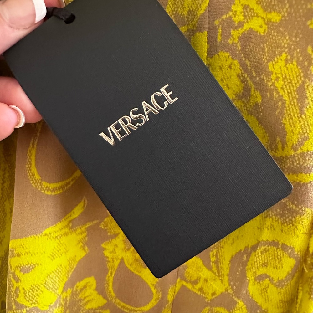 Versace Yellow and Brown Dress - Picture 9 of 11